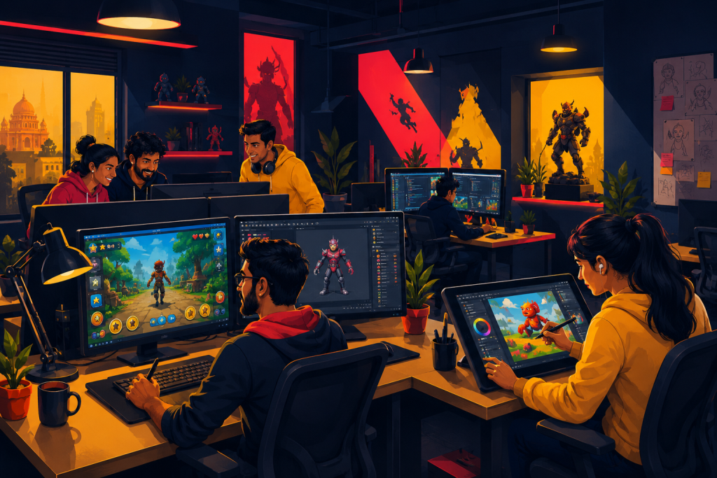 Game development studio in India working on a mobile game