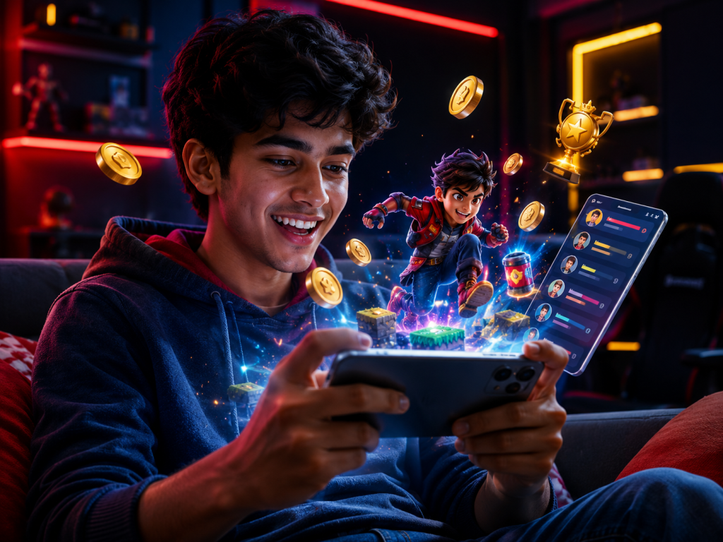 A business team engaging players with a branded 3D game on mobile