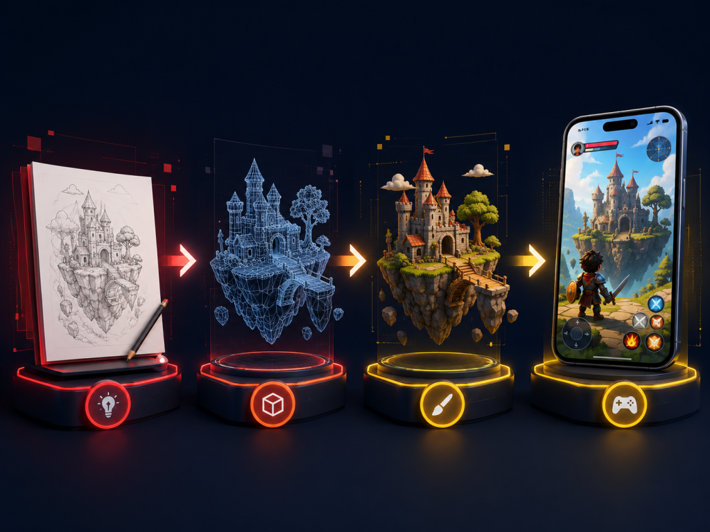 The 3D game development process from concept to launch