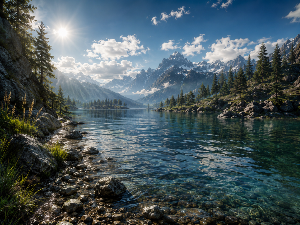 A photoreal 3D scene representing high-fidelity game engine rendering