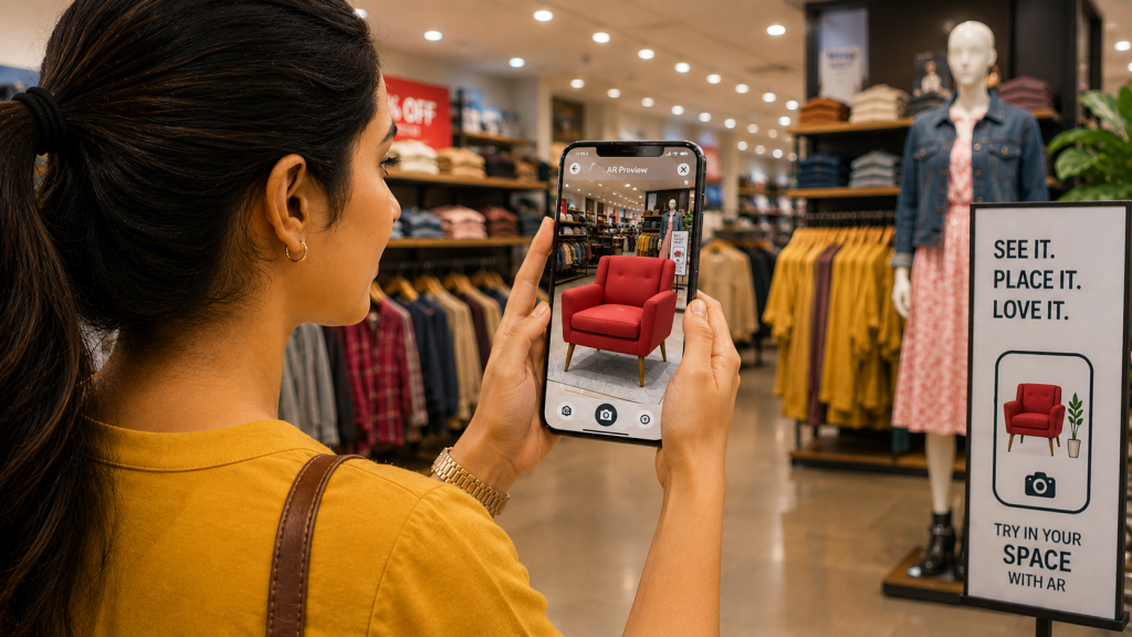 AR retail marketing India shopper using augmented reality app